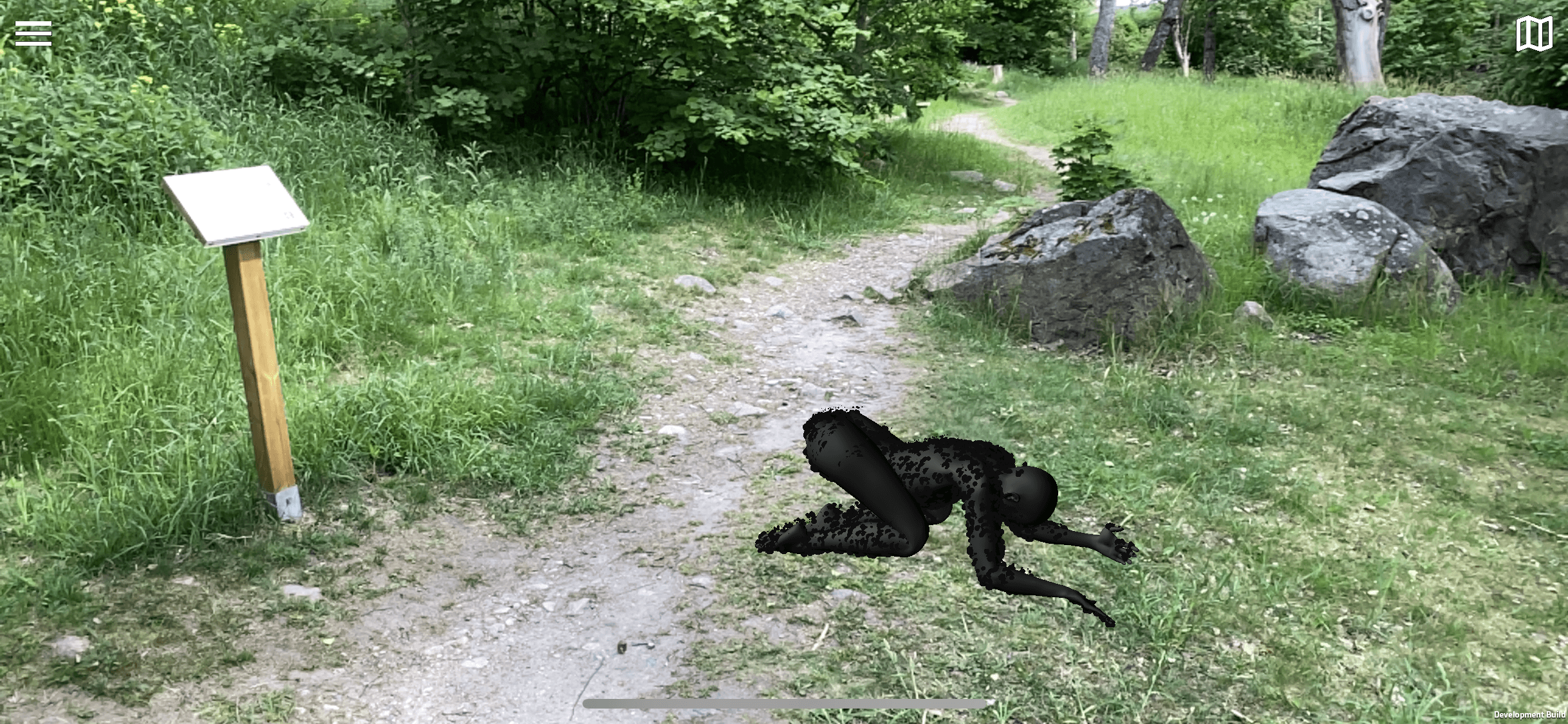 Avatar in Augmented Reality, in natural environment. 