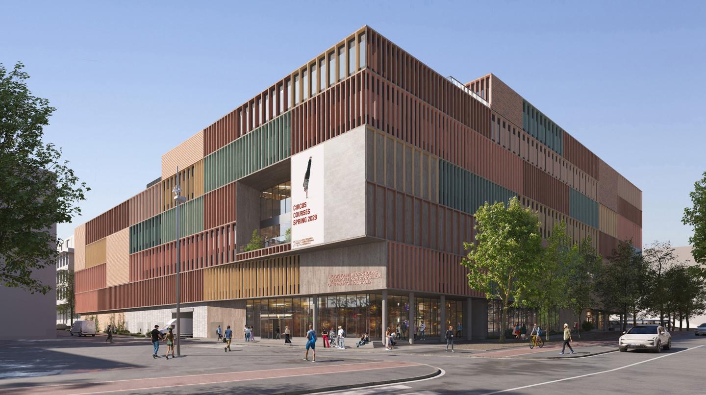 The facade of the new building