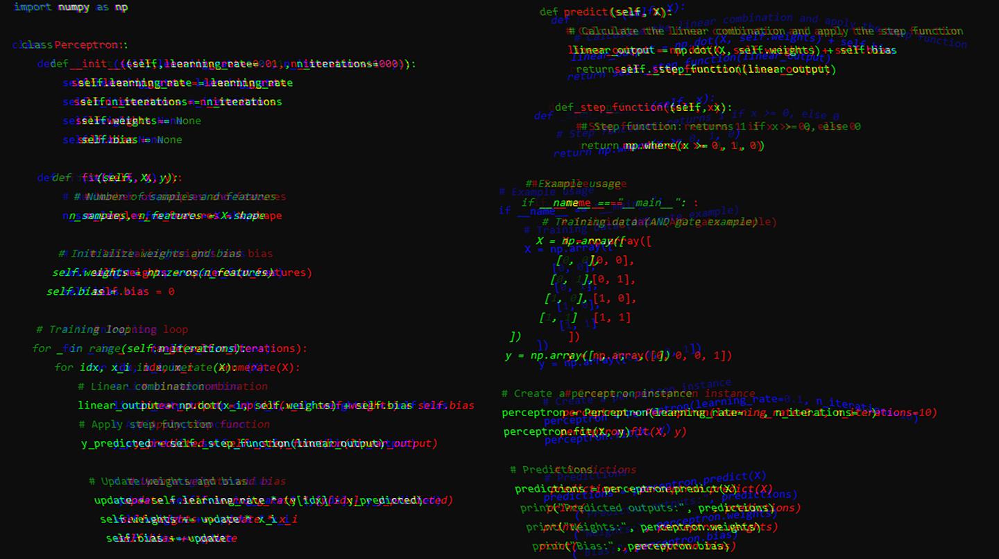 Blurry computer code on a monitor