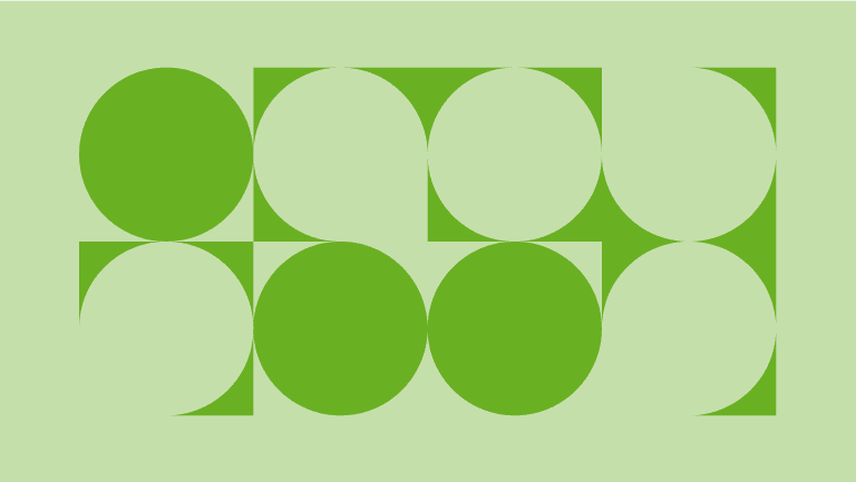 Abstract circles on a green background